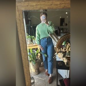 Light Green Princess Polly Fall Winter Knitted Sweater Size Medium Women’s